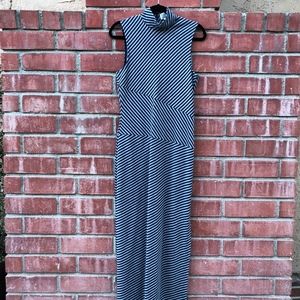 Tommy Hilfiger Gray and Blue Sheath Maxi Dress